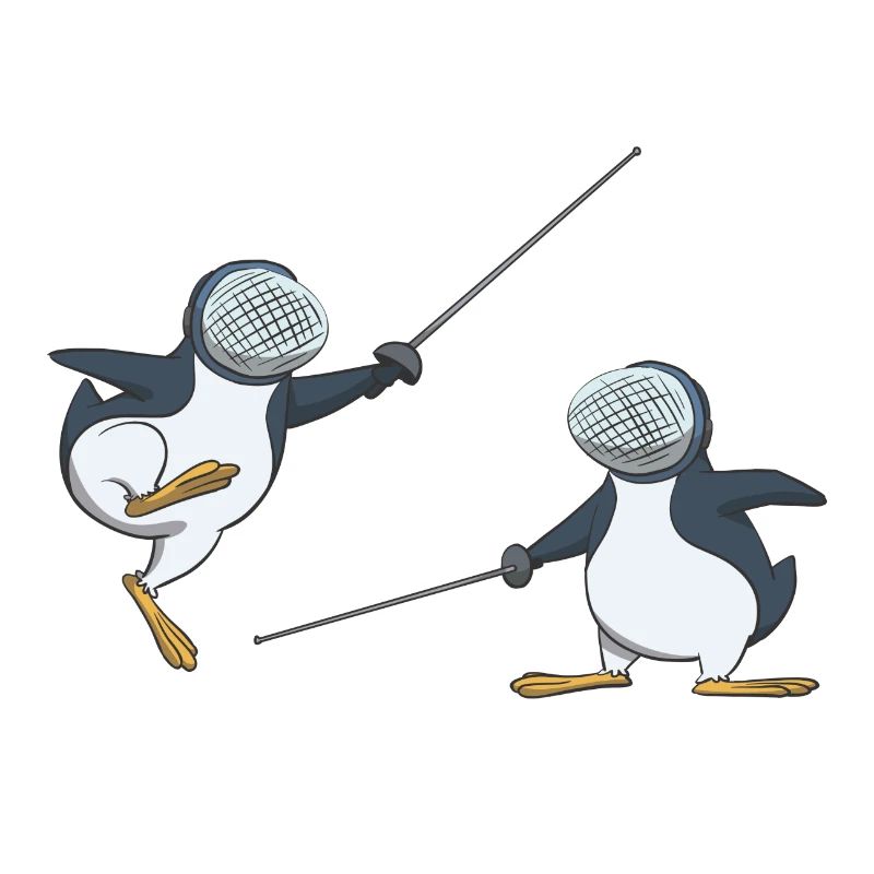 Fechten Treffer im Sprung Geschenk Idee