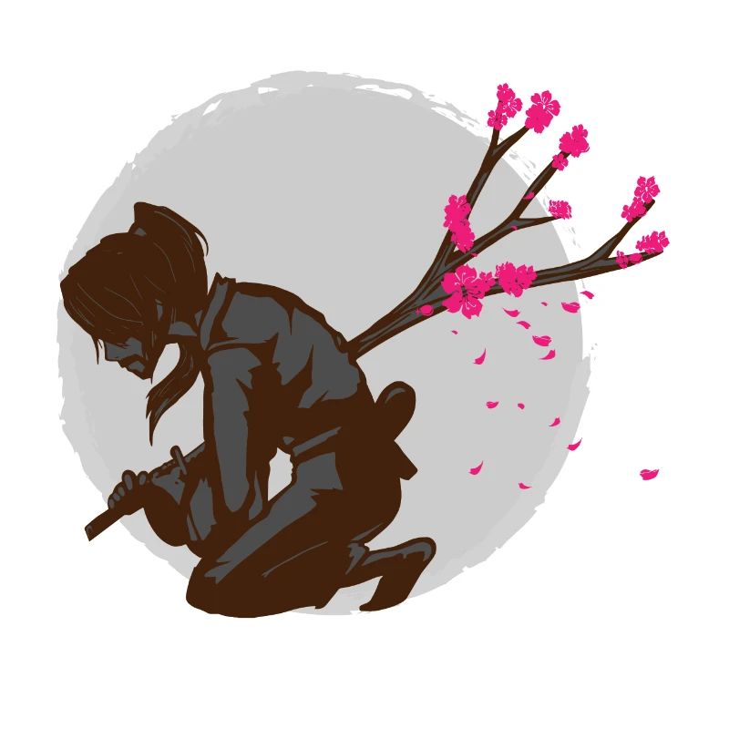 Samurai Robe Seppuku Harakiri Dagger Cherry Blossom