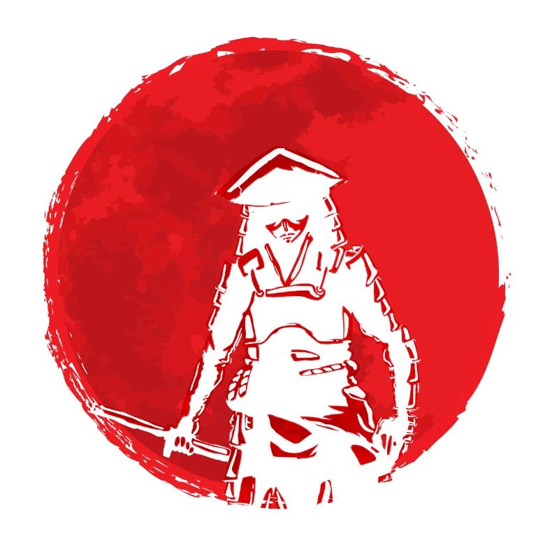 Samurai Blutmond Rüstung Schwert Krieger Kampf