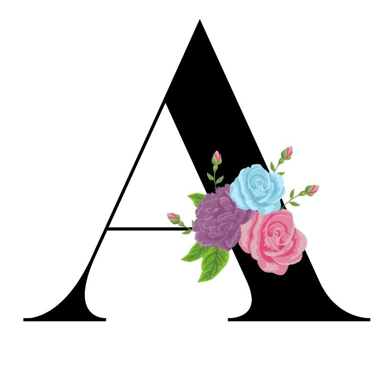 lettre A fleuris
