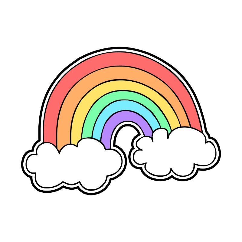 Rainbow with clouds