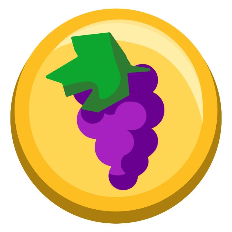 Icône de fruit d’autocollant de raisin