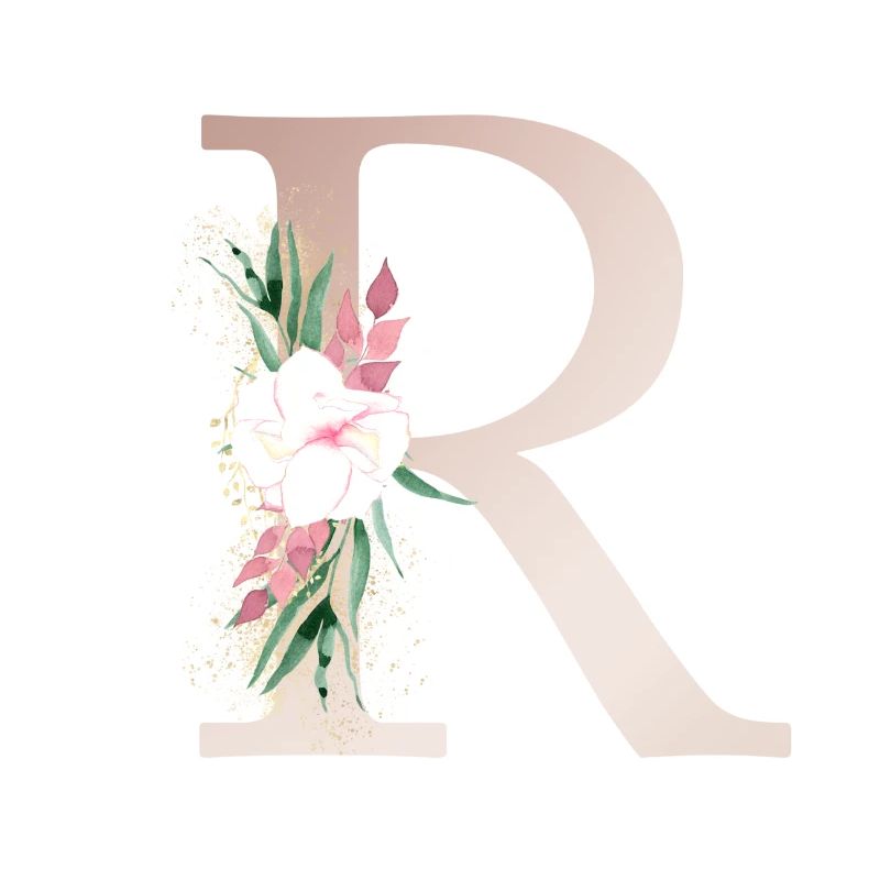 Customizable Monogram R Floral