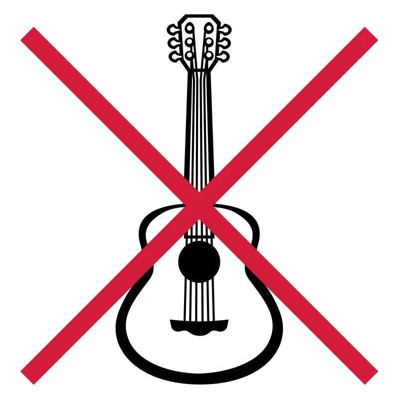 Guitariste interdit jouant de la guitare