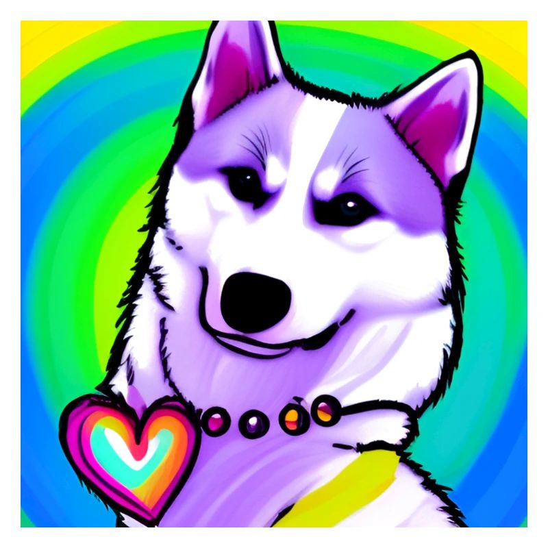 Mignon Husky Rainbow Comic Design