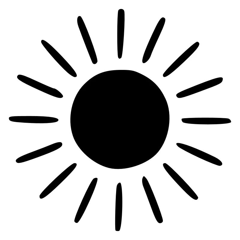 Sun Drawing Nature Sketch black