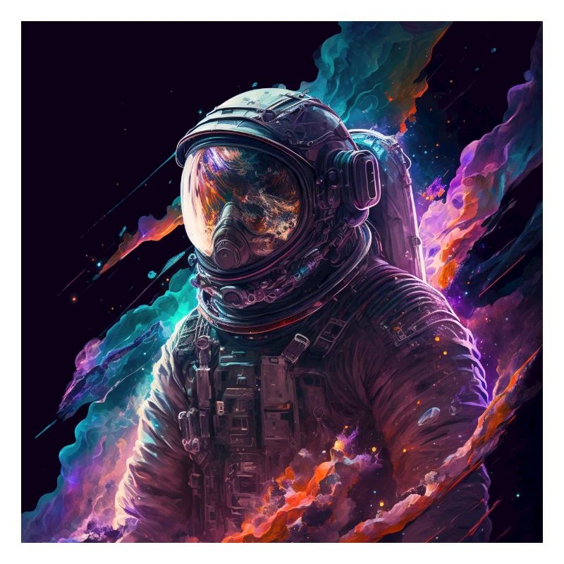 Astronaute dans la nébuleuse de l’espace