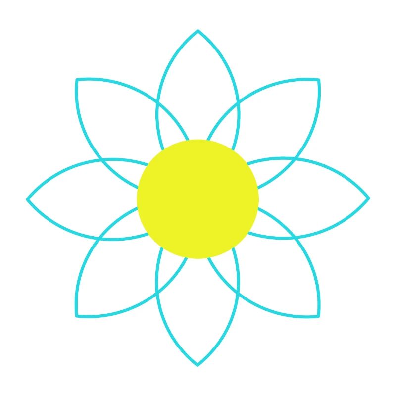 Fleur bleue et jaune