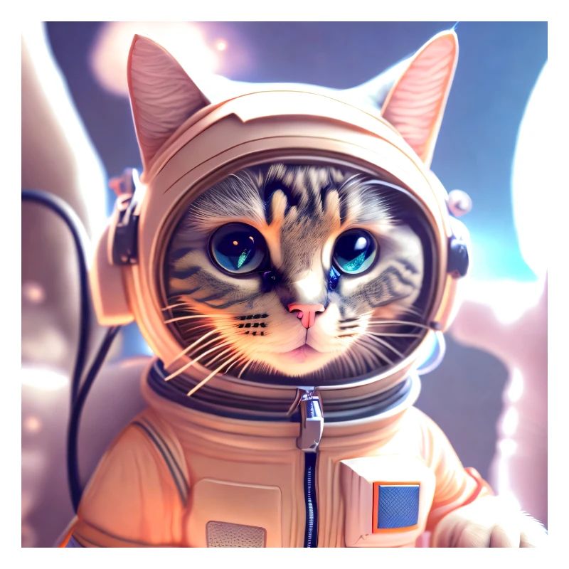 Chat astéonaute dans l’espace