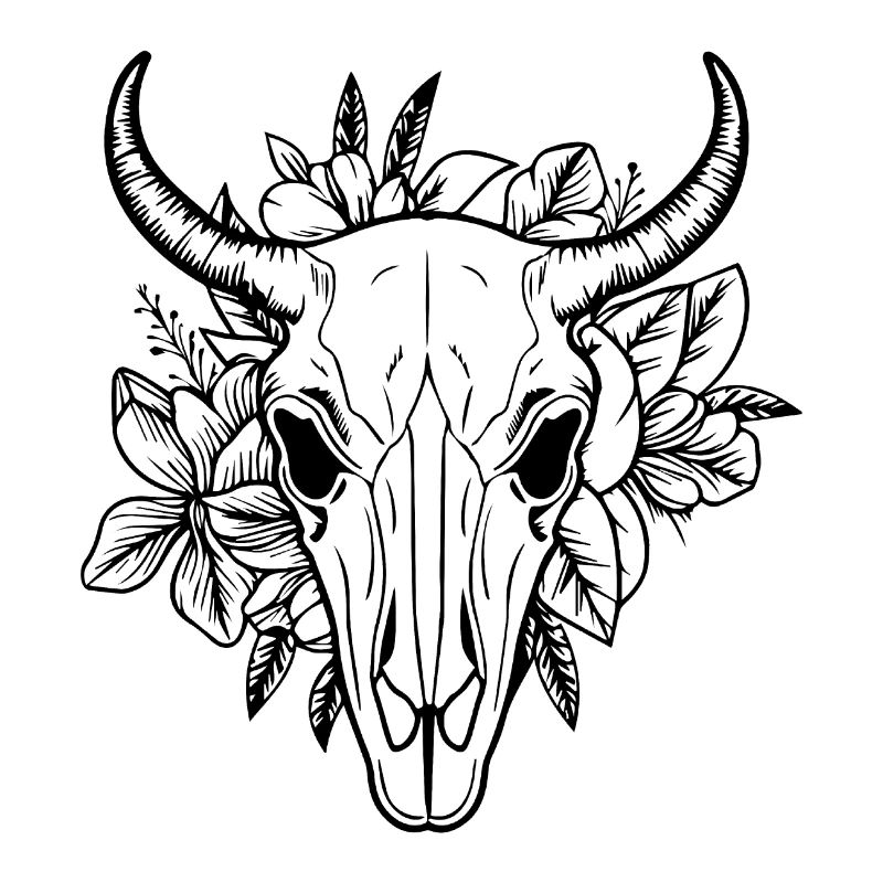 Crâne de vache Boho