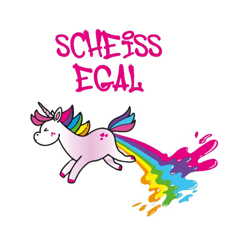 Scheiss egal ,Einhorn,kotzendes einhorn,regenbogen