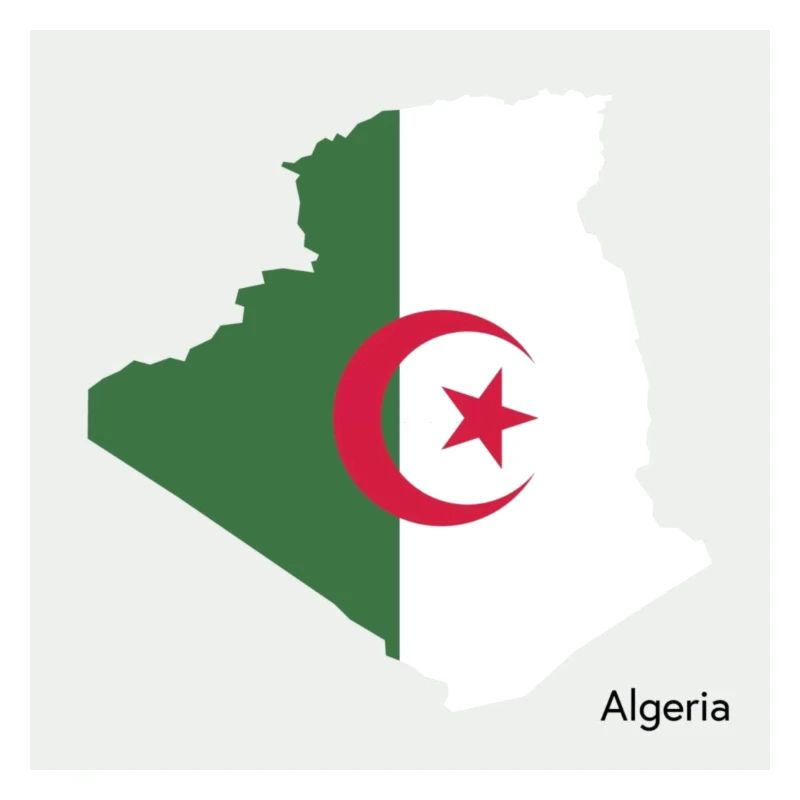Algeria Flag, Map