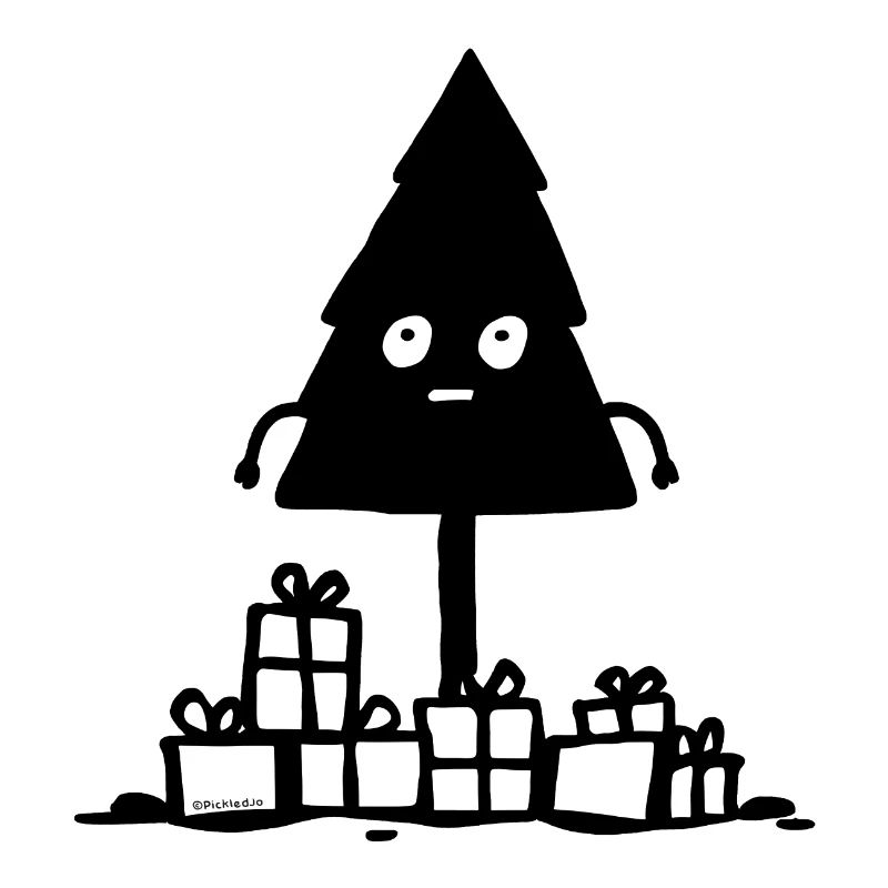 Christmas Tree Doodle - Black