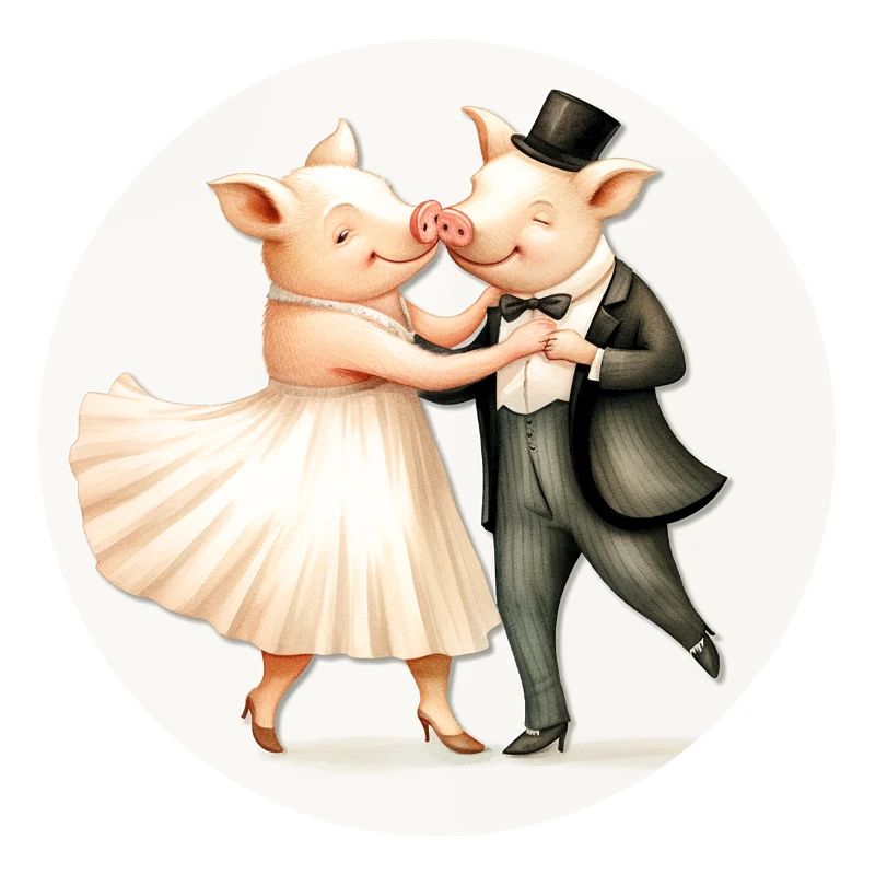 Deux cochons dansent