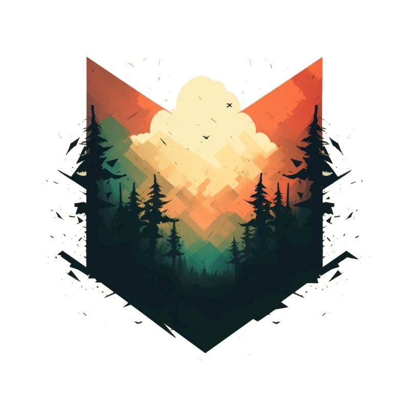 Mystical forest - view into beautiful