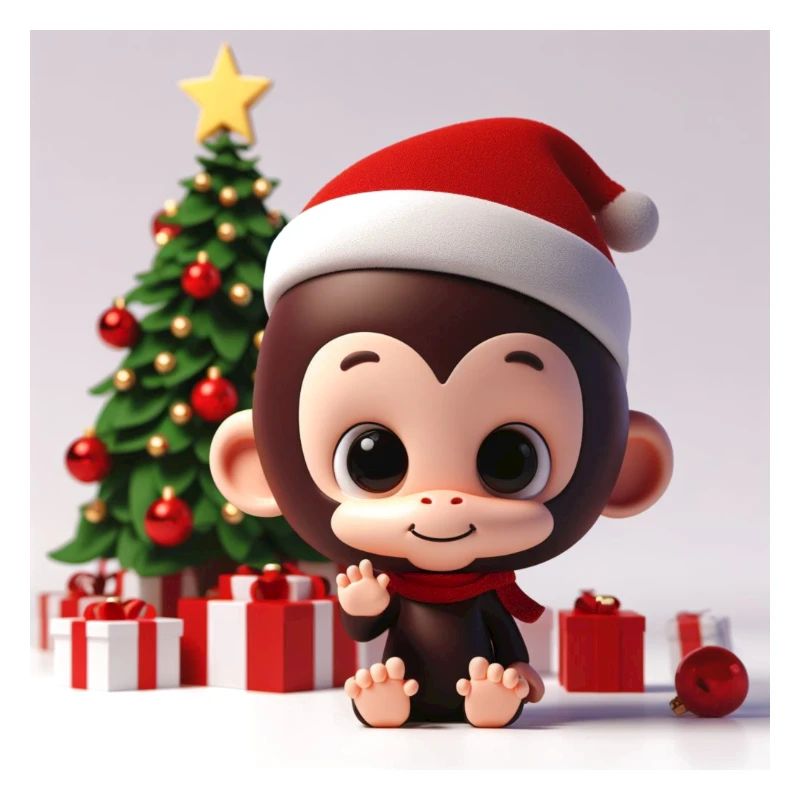 Cute monkey at Christmas