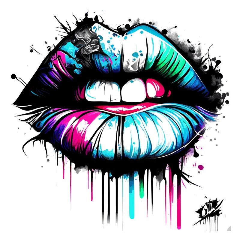 Lips Graffiti Style
