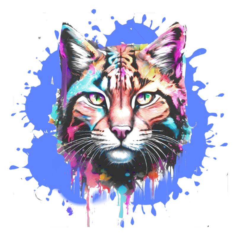 Wildkatze, Luchs, bunt, Malerei, Graffiti