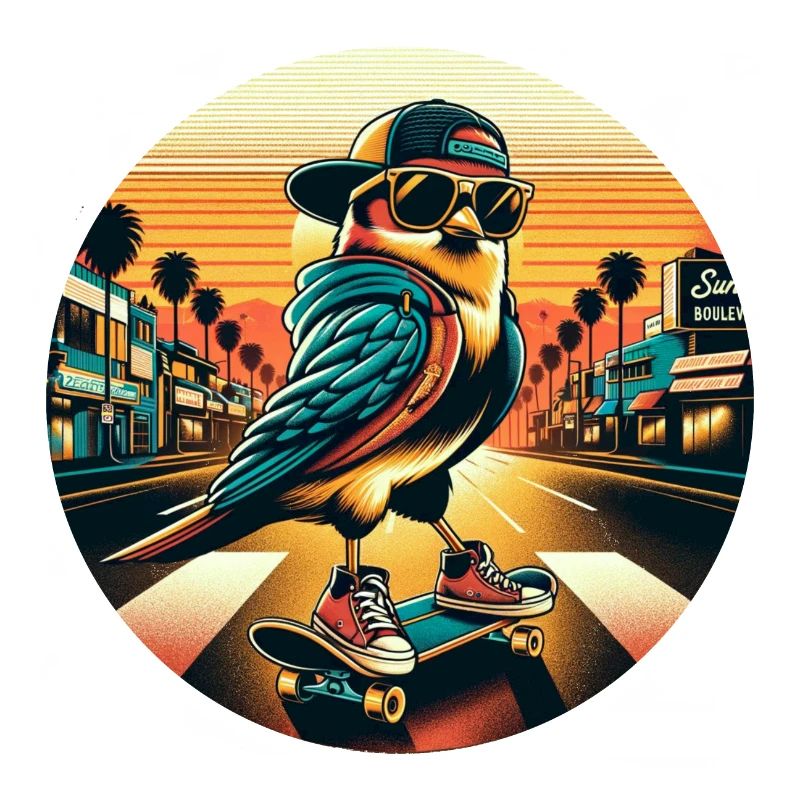 cool skating bird