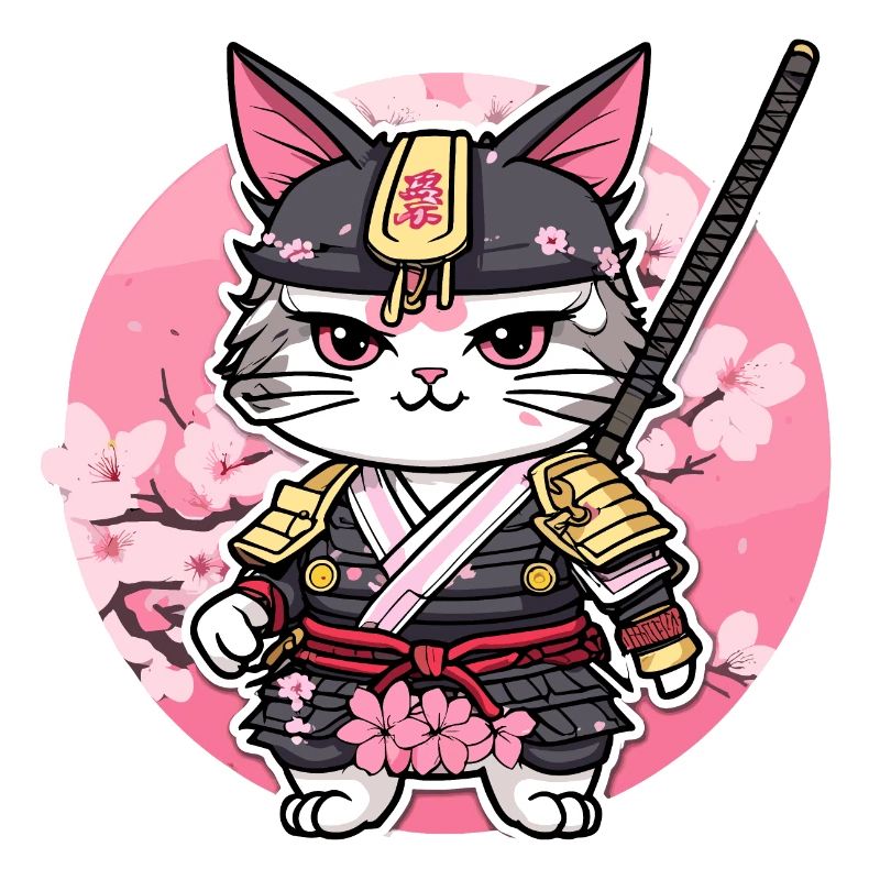 Samurai Katze & Kirschblüten #6