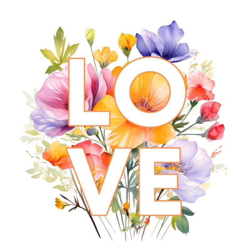 LOVE FLOWER DESIGN, customizable