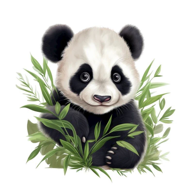Panda mignon jetant un coup d’œil hors d’un buisson