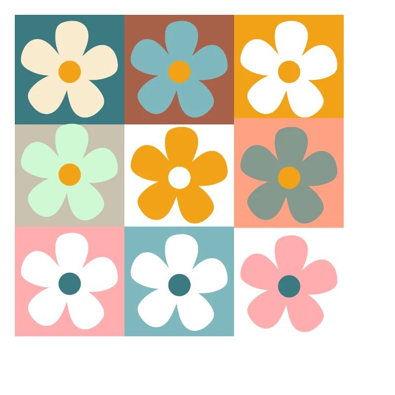 Retro Gänseblümchen Blumen