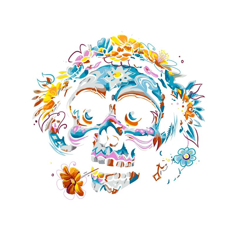 Skull flowers calavera