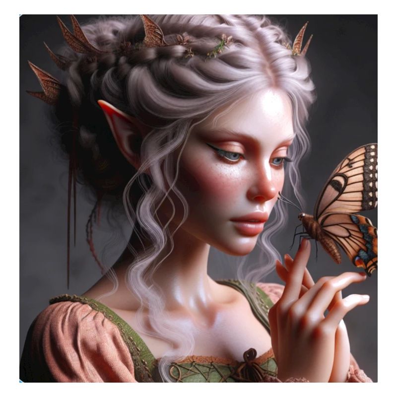 Fée et papillon.