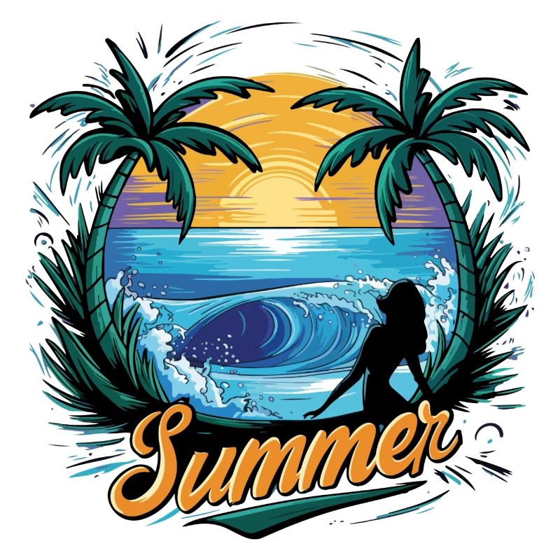 Sunset Surf - Thème tropical