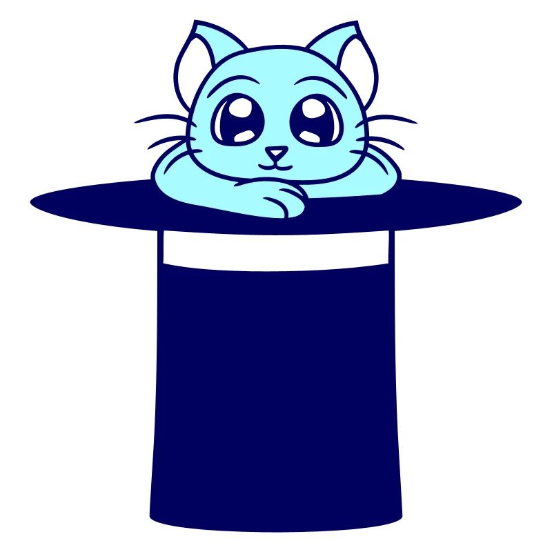 Magical Enchanted Top Hat Wizard Cat