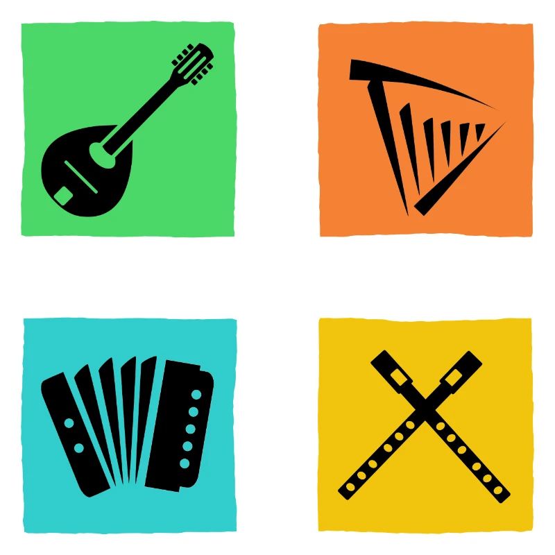 irish session instruments white