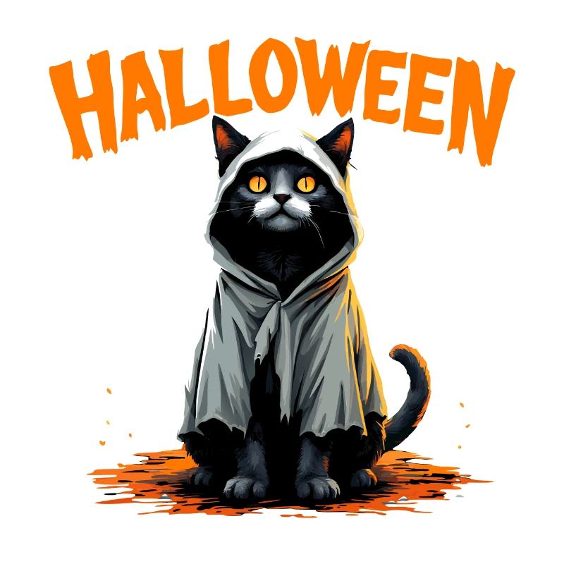 Effrayant Mignon Chat Noir Halloween