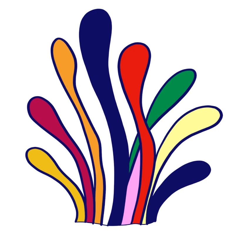 Eight linear patterns with different colors