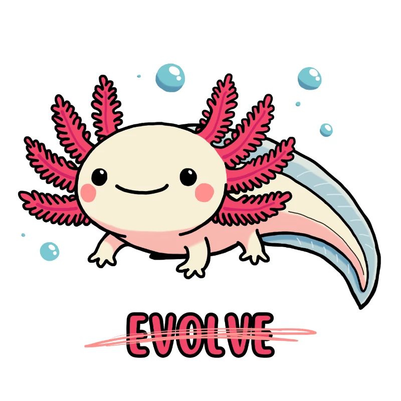 Evolve Axolotl – Motif mignon avec message