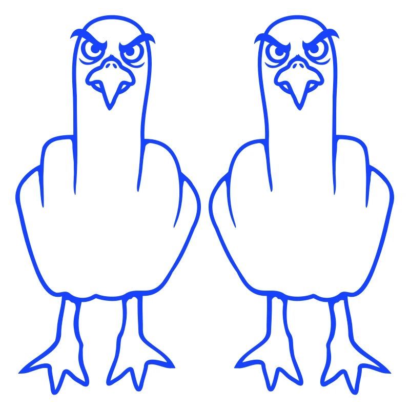 2 Möwen Mittelfinger Beleidigung Stinkefinger Team