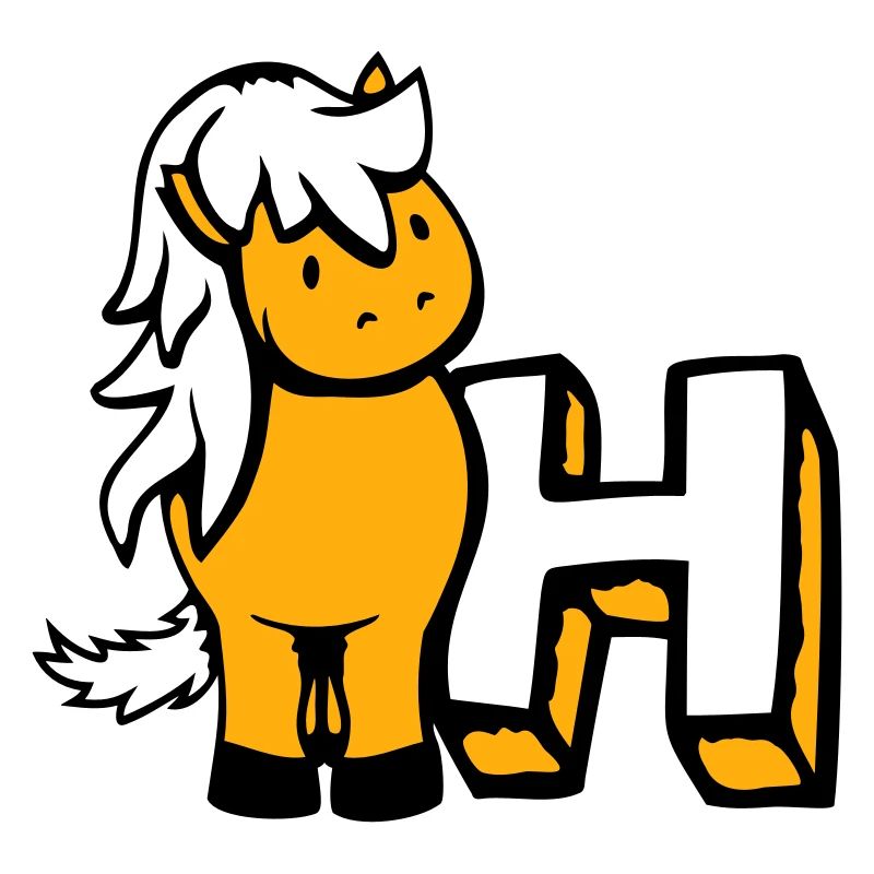 Pferd H Horse Buchstabe ABC Englisch Lernen Schule