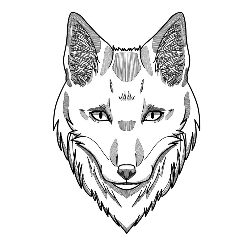 Fuchs Kopf Schwarz