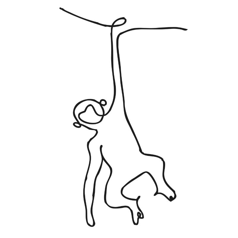 Monkey - Monkey - One-line drawing