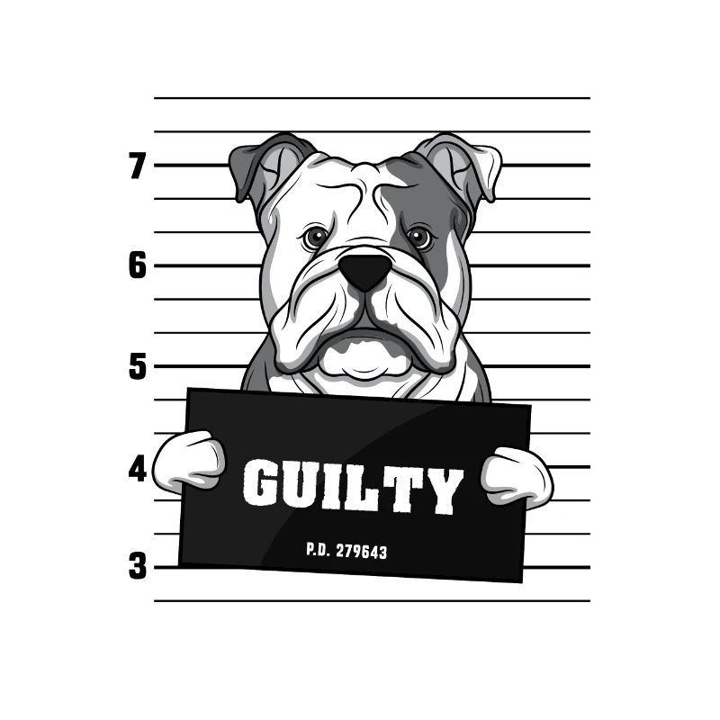 Chien coupable chien stupide arrestation chiot coupable