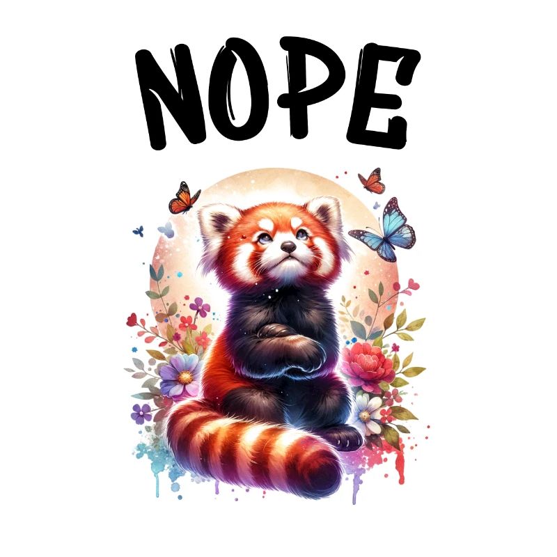Red Panda Funny Saying Nope Fire Fox