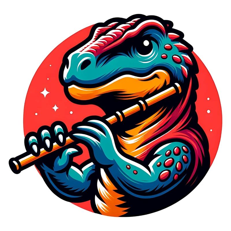 Conception de flûte à bec Cool Dino Flutist