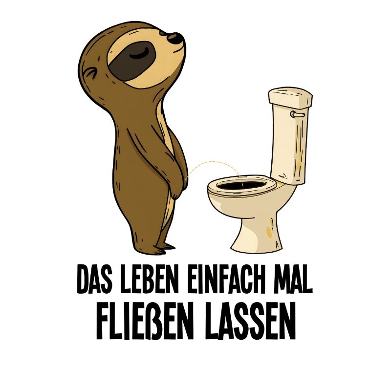 Faultier Pinkelt Leben Einfach Mal Fließen Lassen