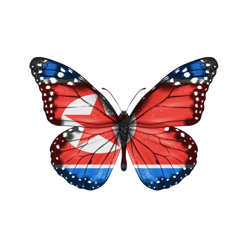 Papillon Drapeau De La Corée Du Nord