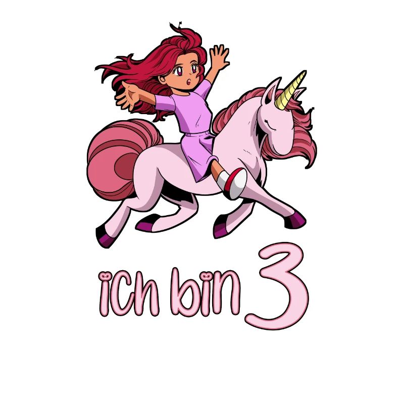 Geburtstagsshirt Einhorn - 3 Geburtstag Mädchen