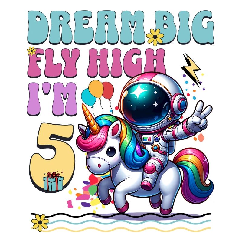 Astronaut Einhorn 5. Geburtstag