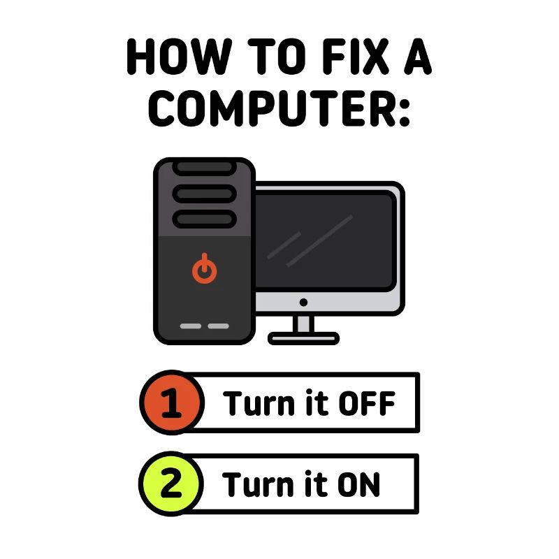 Turn it off and on again. How to fix a computer