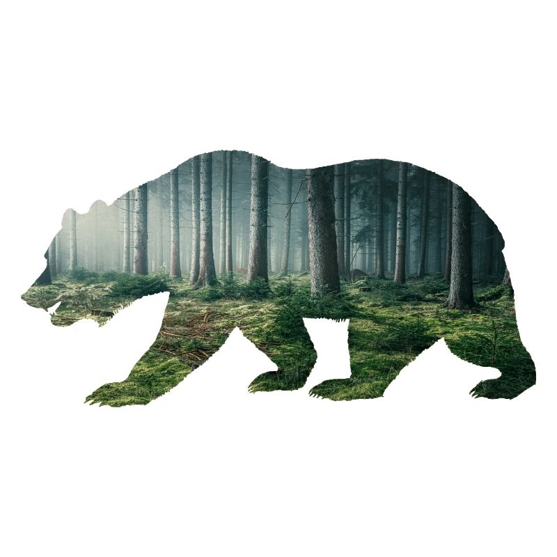 Bear Grizzly Bears Teddy Bear Forest Moonlight