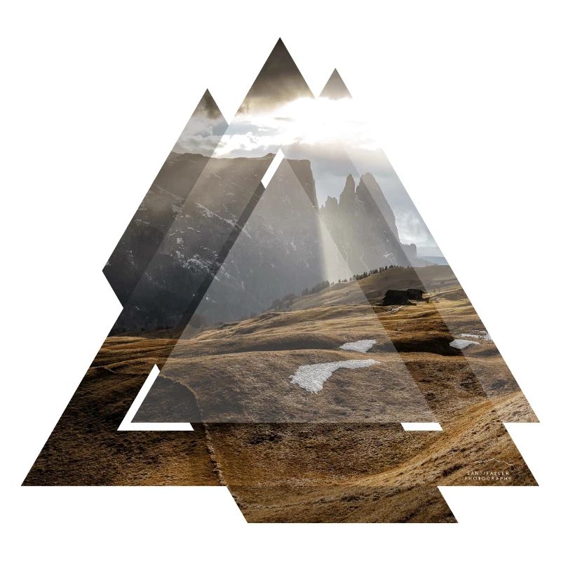 Paysage de géométrie triangle Dolomites
