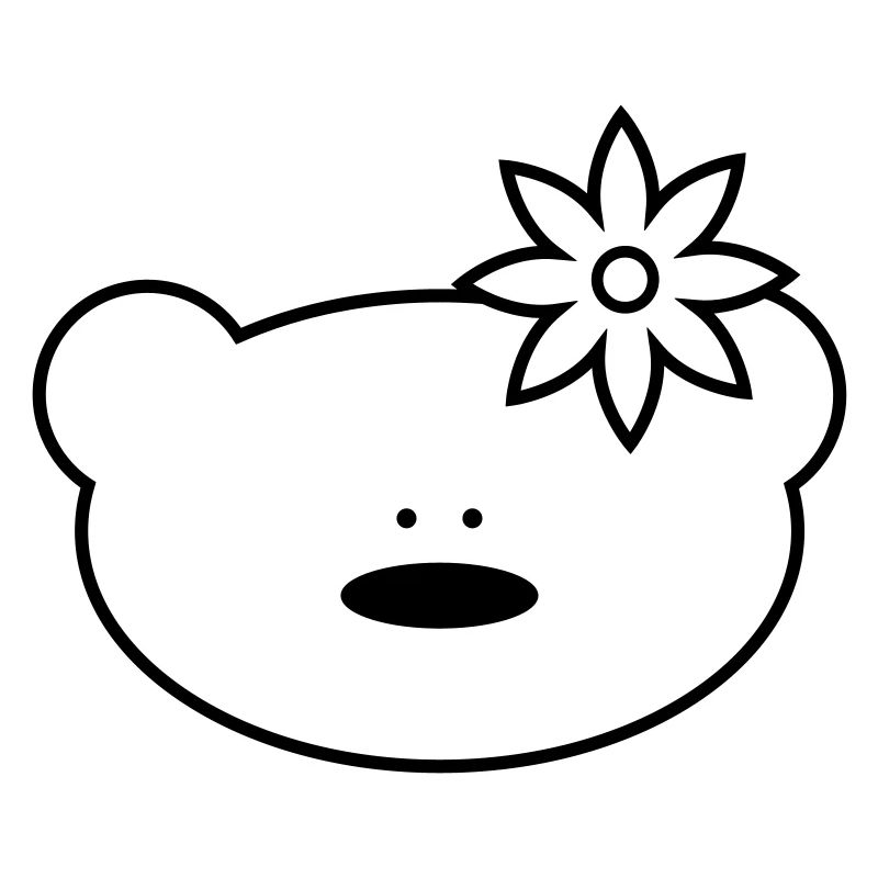 Ours en peluche drôle avec fleur dans les cheveux